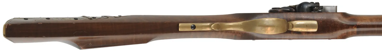 Frontier Deluxe Longrifle,
.45 caliber, 39" barrel,
flintlock, curly maple, brass trim with patchbox, 
used, by Davide Pedersoli