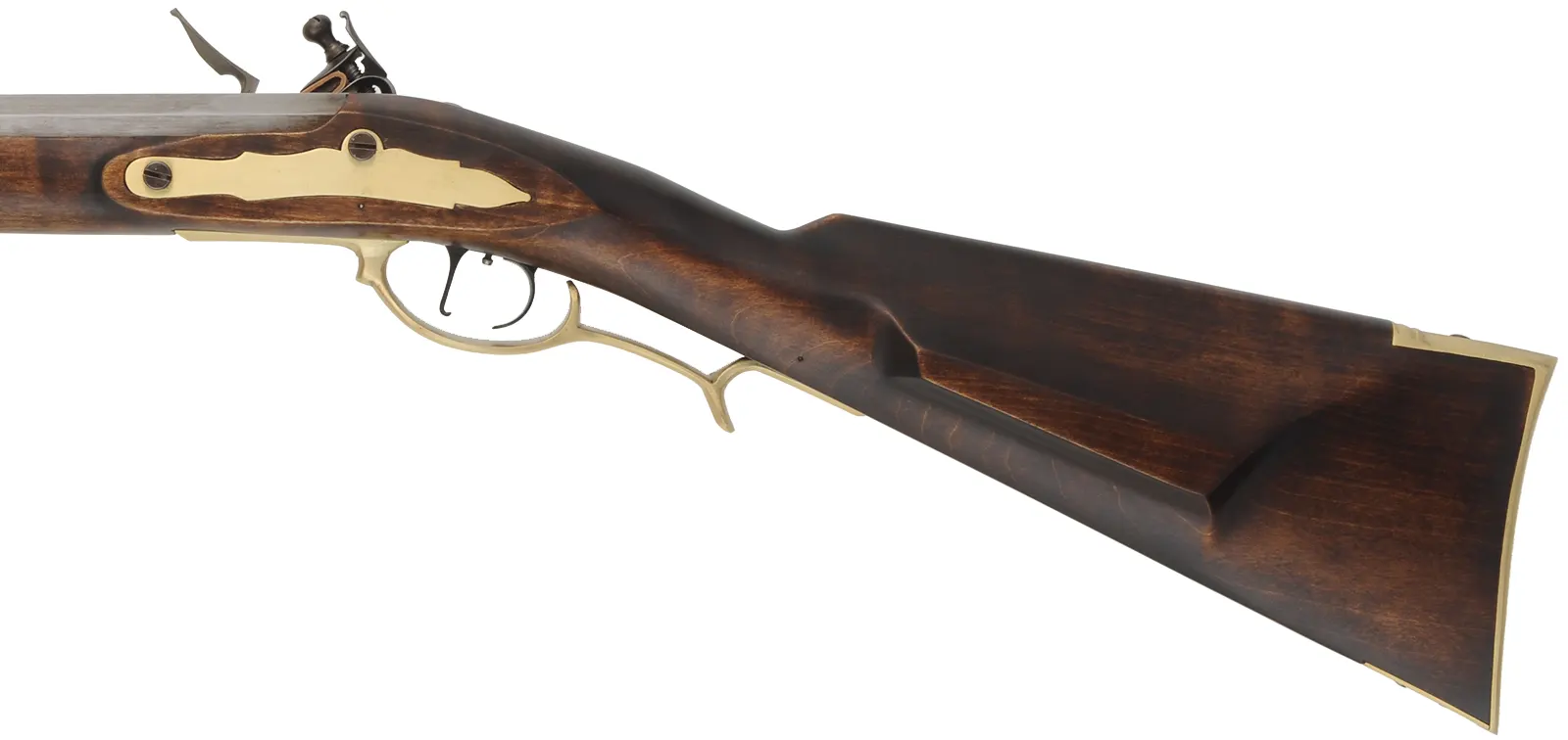 Virginia longrifle,
.50 caliber, 42" swamped Colerain barrel,
deluxe Siler flint lock, maple, brass trim,
used, by Matt Avance