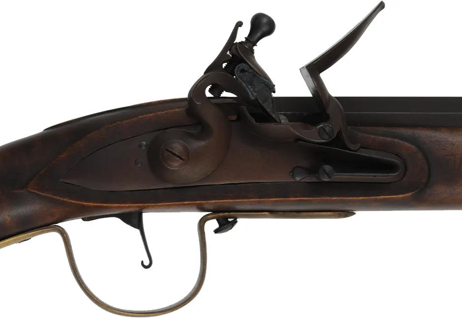 Northwest Trade Gun,
20 gauge smoothbore, 42" octagon-to-round barrel,
L&R lock, maple, brass, used 