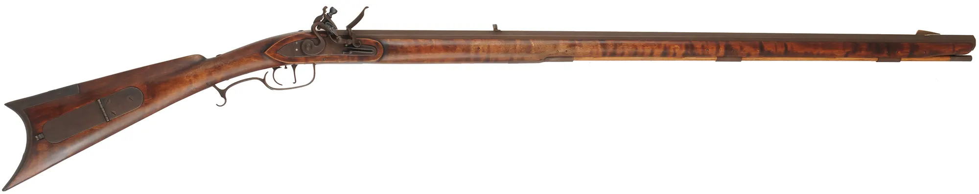 Tennessee Mountain Rifle,
 .40 caliber, 38" Colerain barrel,
L&R Durs Egg flintlock, maple, iron trim, used