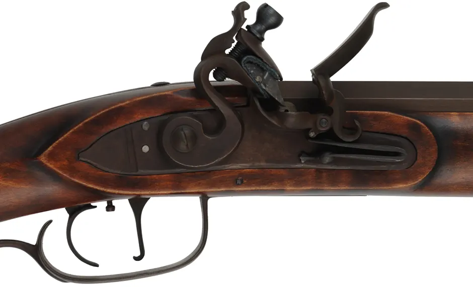 Tennessee Mountain Rifle,
 .40 caliber, 38" Colerain barrel,
L&R Durs Egg flintlock, maple, iron trim, used