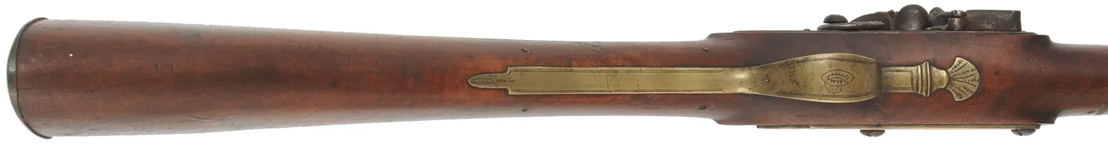 Antique British Blunderbuss,
12 gauge, 14-1/4" brass barrel with flared muzzle,
flintlock, walnut, brass furniture, 
lock marked ARCHER