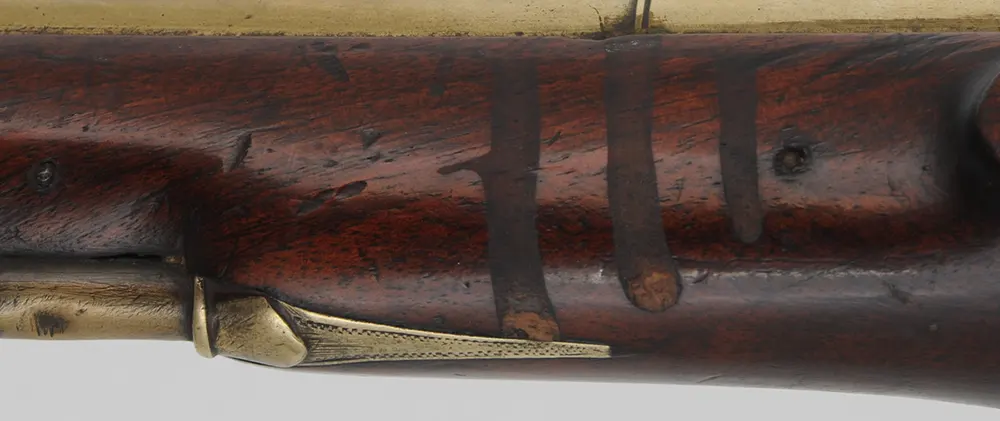 Antique British Blunderbuss,
12 gauge, 14-1/4" brass barrel with flared muzzle,
flintlock, walnut, brass furniture, 
lock marked ARCHER