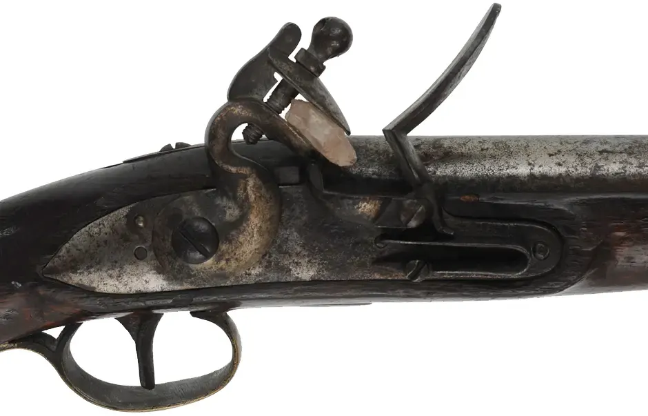 Antique Belgium Cavalry Pistol,
.68 caliber, 9" barrel,
flintlock, walnut, brass, lanyard loop,
for Middle East
