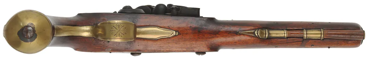 Antique Ketland Trade Pistol,
.60 caliber smoothbore, 9" brass barrel,
flintlock, walnut, brass furniture,
marked W. Ketland & Co.