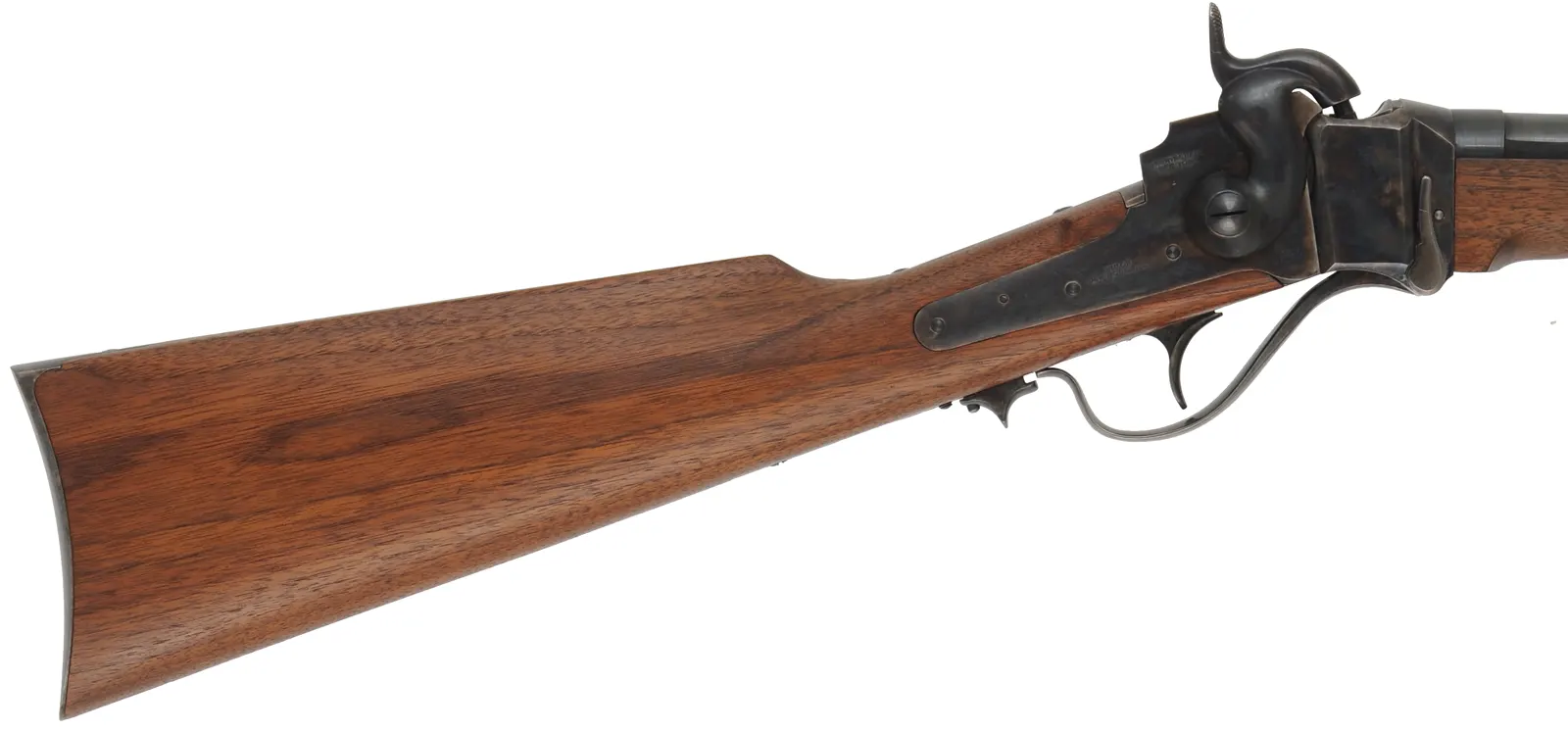 Model 1863 Sharps Carbine,
.50 caliber, 22" barrel,
color case hardened, blued steel, walnut, saddle ring,
used, by Shiloh Sharps ~ Farmingdale, New York