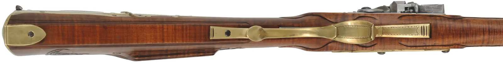 Virginia Longrifle,
.50 caliber, 42" Colerain swamped barrel,
deluxe Siler flint lock, maple, brass trim,
new, unfired, by Thom Frazier