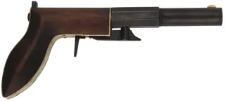 Ruggle Pistol, 
.45 caliber, 4-3/8" octagon-to-round barrel,
percussion underhammer, walnut, 
new, unfired, by Rod Olsen