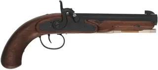 Percussion Pistol,
.54 caliber, 7-1/2" barrel,
Siler lock, walnut, iron, nickel silver accents, used