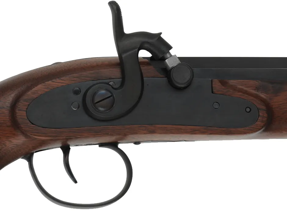 Percussion Pistol,
.54 caliber, 7-1/2" barrel,
Siler lock, walnut, iron, nickel silver accents, new, unfired