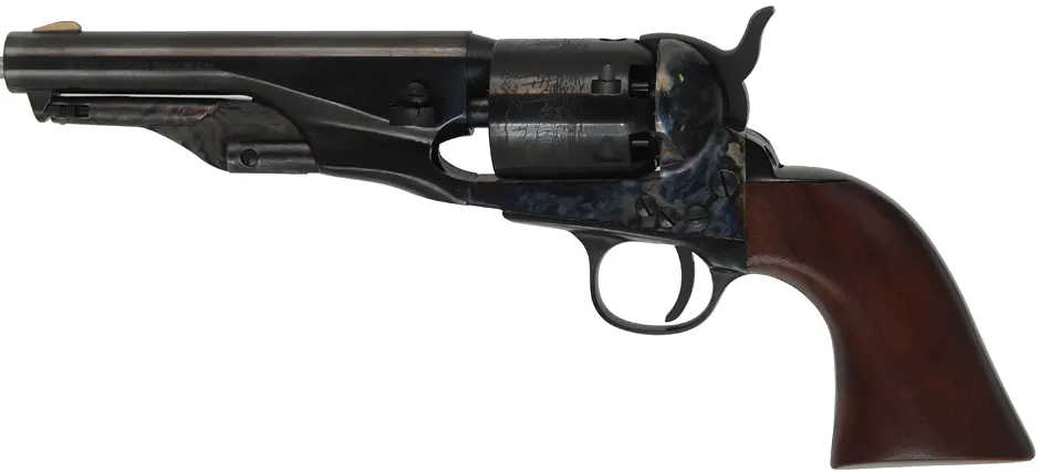 1861 Colt Sheriff's Model Revolver, 
.36 caliber, 5-1/2" barrel,
percussion, walnut, steel frame, 
as-new, by Pietta