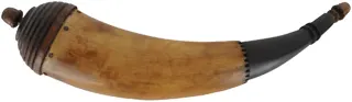 Powder Horn,
13", beehive base,
engrailed, paneled neck