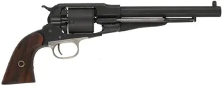 1858 Remington Conversion Revolver,
caliber .45 Colt, 8" barrel,
custom walnut grips, Kirst five shot cylinder,
used, by Aldo Uberti


