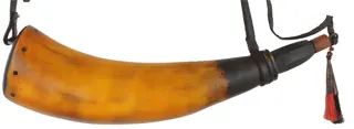 Powder Horn,
12", with adjustable leather strap