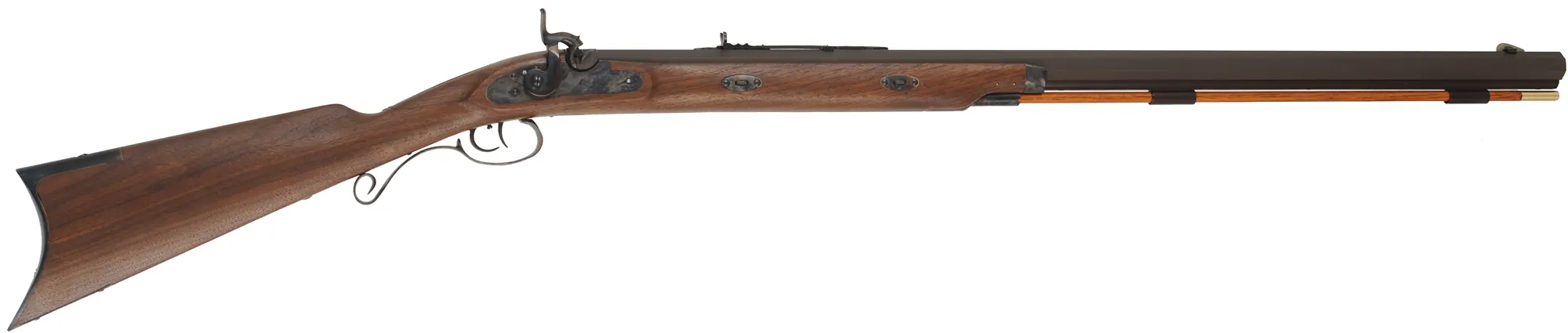 Rocky Mountain Hawken Rifle,
.54 caliber, 34" barrel,
percussion, walnut, color case hardened iron, 
used, by Davide Pedersoli