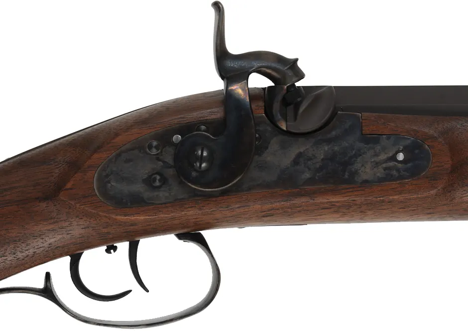 Rocky Mountain Hawken Rifle,
.54 caliber, 34" barrel,
percussion, walnut, color case hardened iron, 
used, by Davide Pedersoli