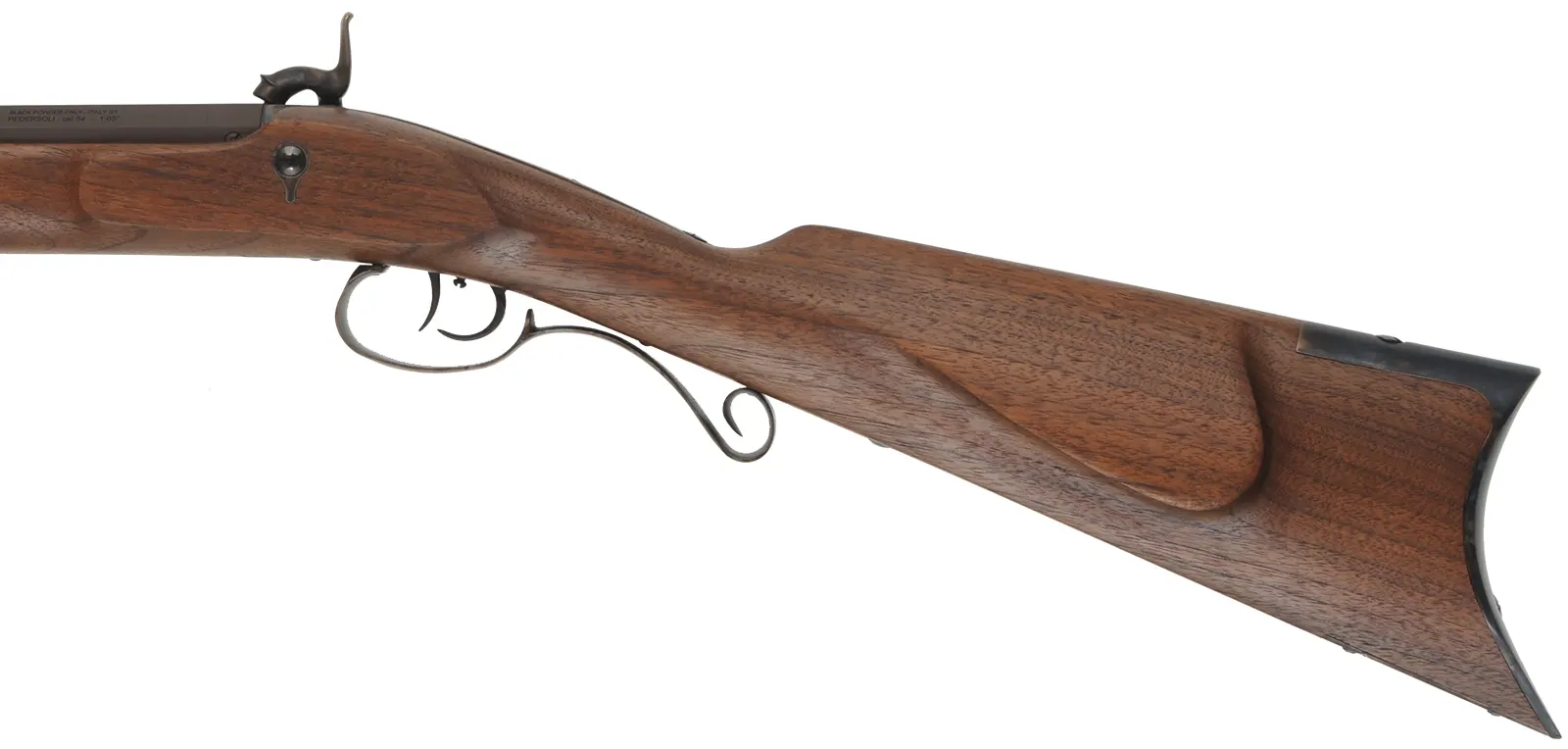 Rocky Mountain Hawken Rifle,
.54 caliber, 34" barrel,
percussion, walnut, color case hardened iron, 
used, by Davide Pedersoli