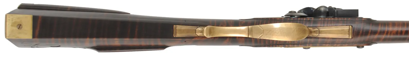 Colonial Longrifle,
.58 caliber, 43-1/2" swamped barrel, 
round faced flintlock, curly maple, unfired