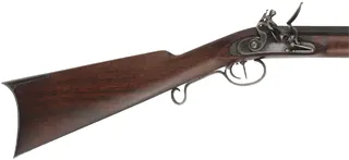 Hawken Fullstock Rifle,
.54 caliber, 37" J.P. McLemore barrel,
Roller flintlock, walnut, iron trim,
used, by J. Kirklin