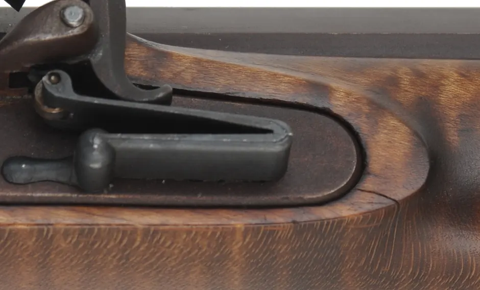 J & S Hawken Pistol,
.54 caliber, 9-3/4" barrel,
Ketland flint lock, curly maple, iron trim,
used, by John F. Bergmann