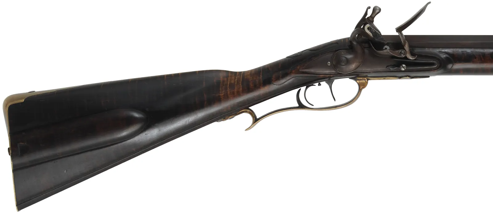 James River, Virginia Longrifle,
.54 caliber, 42" swamped octagon barrel,
Chamber's flint lock, maple, brass furniture, used