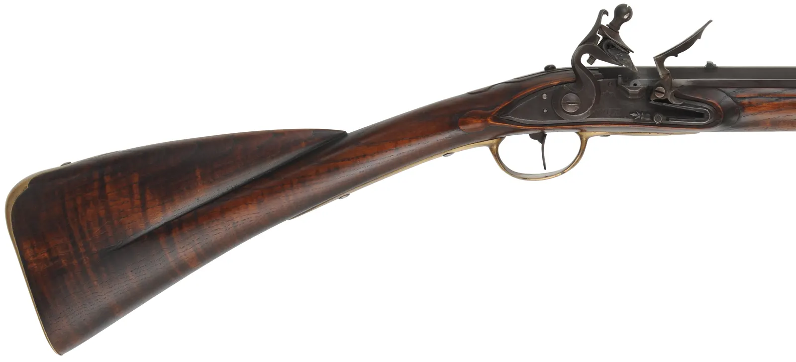 Tulle Fusil Fin,
20 gauge, 41-1/2" octagon-to-round barrel,
Davis Tulle lock, curly ash, brass, 
used, by Centermark