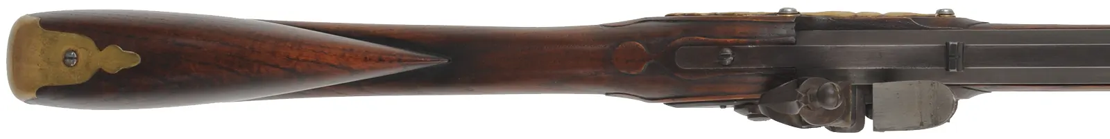 Tulle Fusil Fin,
20 gauge, 41-1/2" octagon-to-round barrel,
Davis Tulle lock, curly ash, brass, 
used, by Centermark