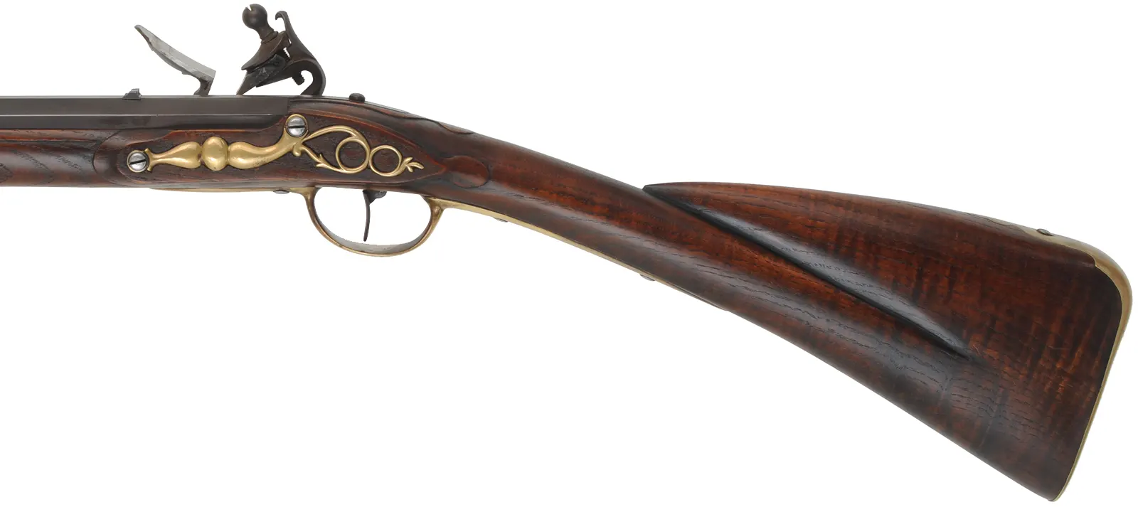 Tulle Fusil Fin,
20 gauge, 41-1/2" octagon-to-round barrel,
Davis Tulle lock, curly ash, brass, 
used, by Centermark