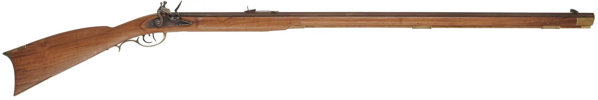 Kentucky Rifle,
.50 caliber, 41-1/2" barrel,
flintlock, walnut, brass trim,
used, from a kit by Davide Pedersoli