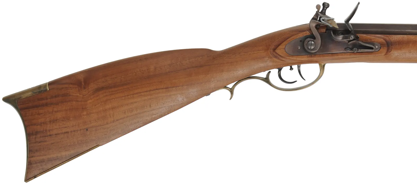 Kentucky Rifle,
.50 caliber, 41-1/2" barrel,
flintlock, walnut, brass trim,
used, from a kit by Davide Pedersoli