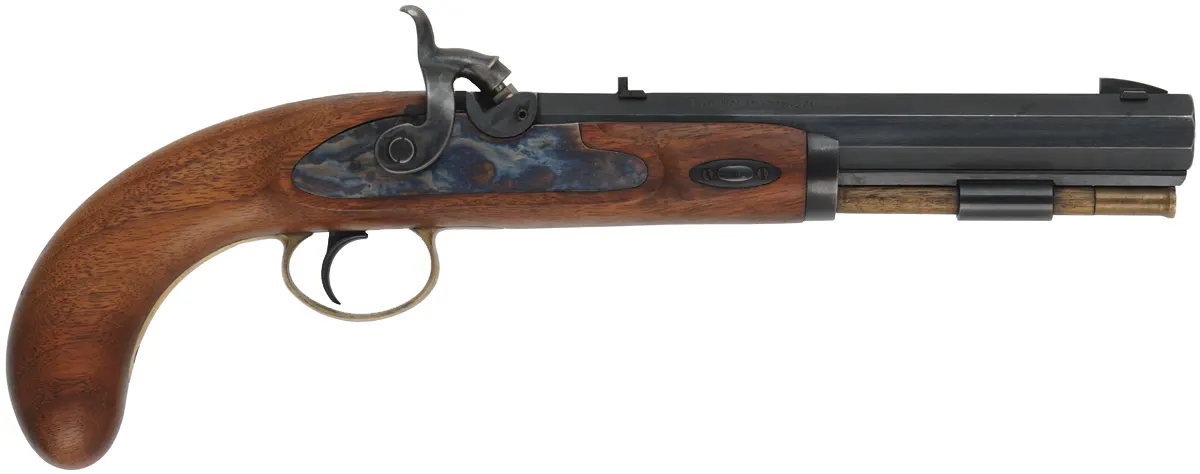 Lyman Great Plains Pistol,
.50 caliber, 8" barrel, 
percussion, walnut, crack in stock, used