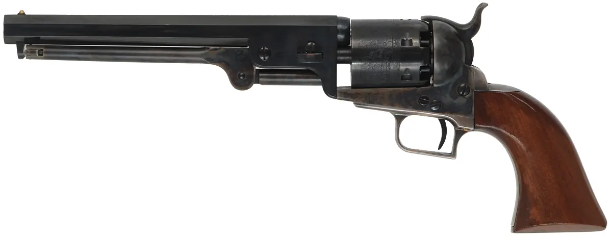 Colt 1851 Navy Revolver,
.36 caliber, 7-1/2" barrel,
percussion, walnut, with brown box, 
used, by COLT - Second Generation