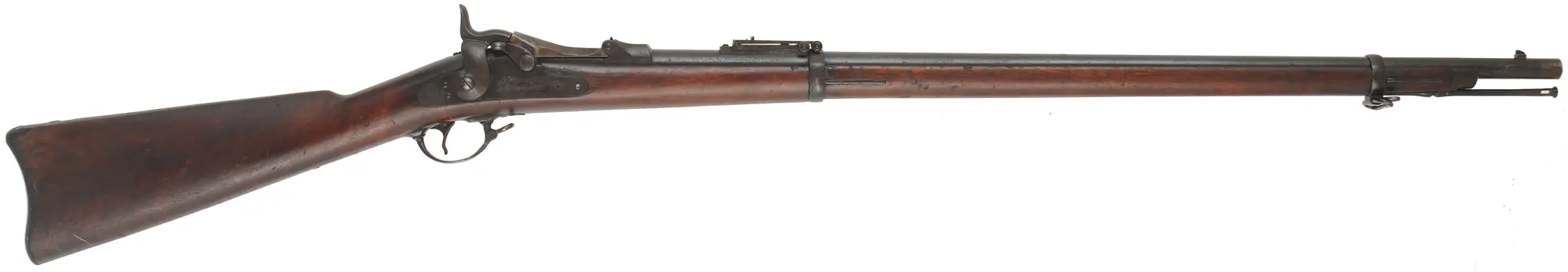 U.S. Model 1884 Springfield Trapdoor Rifle,
caliber .45-70 Gov't,  32-5/8" barrel,
walnut, iron, loose rear sight, antique