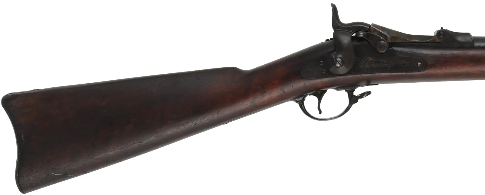 U.S. Model 1884 Springfield Trapdoor Rifle,
caliber .45-70 Gov't,  32-5/8" barrel,
walnut, iron, loose rear sight, antique