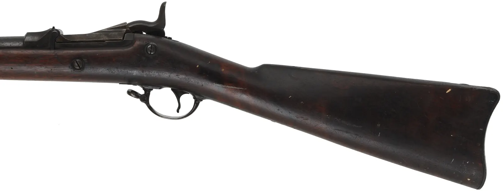 U.S. Model 1884 Springfield Trapdoor Rifle,
caliber .45-70 Gov't,  32-5/8" barrel,
walnut, iron, loose rear sight, antique