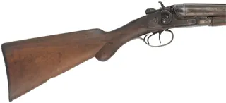 Relic ~ Breech Loading Double Barrel Shotgun,
10 gauge, 30" barrels, 
locks frozen, loose action, walnut
non-functional, decorator use
W. Richards, Belguim