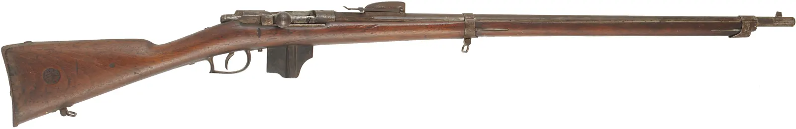 Dutch Beaumont - Vitali Model 1871/88 Bolt Action Rifle,
caliber 11.3 x 51R mm centerfire, 33" barrel,
walnut, missing cleaning rod, antique 