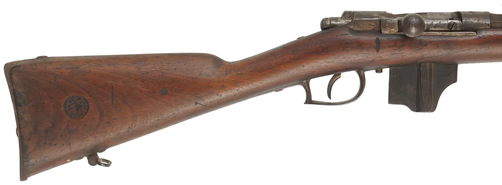 Dutch Beaumont - Vitali Model 1871/88 Bolt Action Rifle,
caliber 11.3 x 51R mm centerfire, 33" barrel,
walnut, missing cleaning rod, antique 