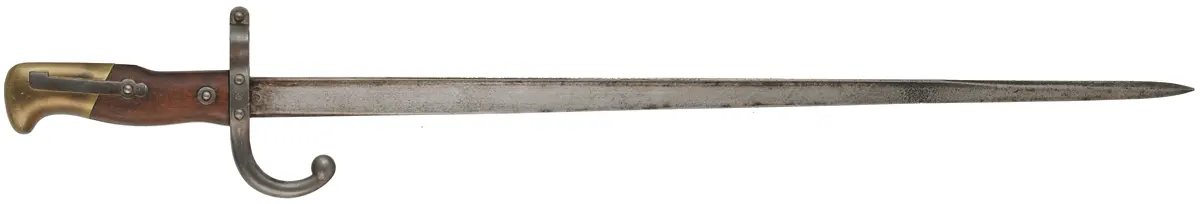 1874 Gras Bayonet
20-1/2" blade, walnut, brass,
1883 date