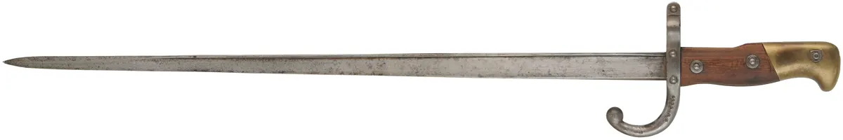 1874 Gras Bayonet
20-1/2" blade, walnut, brass,
1883 date