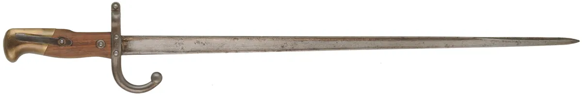 1874 Gras Bayonet
20-1/2" blade, walnut, brass,
1878 date