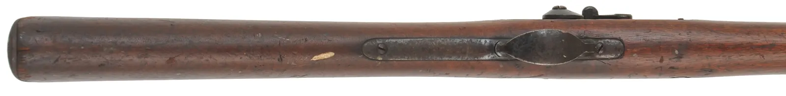 U.S. Model 1884 Springfield Trapdoor Rifle,
caliber .45-70 Gov't,  32-5/8" barrel,
cut-down walnut stock, iron, dark bore, antique