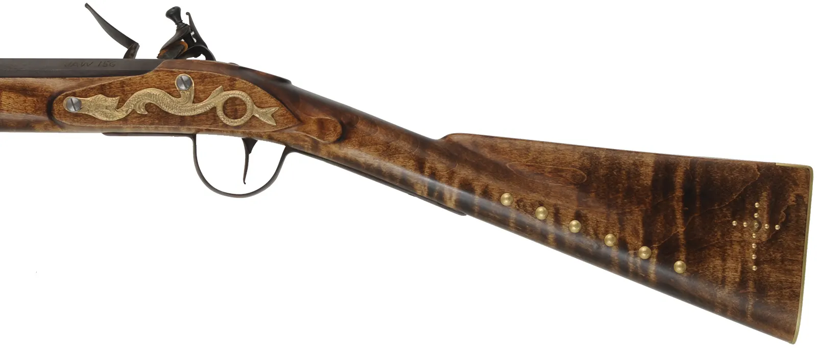 Northwest Trade Gun,
24 gauge, 36" octagon-to-round barrel,
L&R flintlock, maple, brass tacks, 
new, unfired, by J.A. Wymore