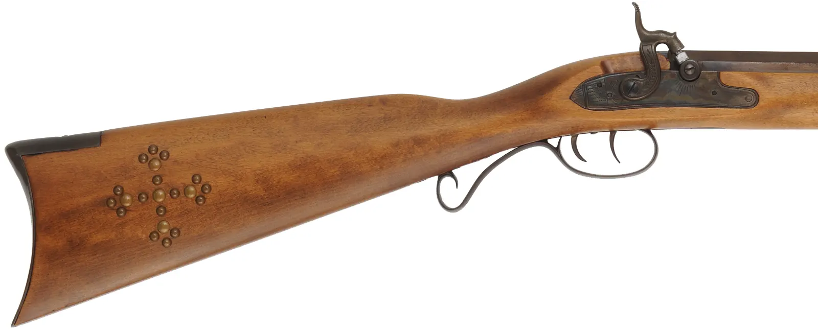 CVA Mountain Rifle,
.54 caliber, 32" barrel,
Maslin percussion lock, beech, iron,
used, from a kit by Connecticut Valley Arms