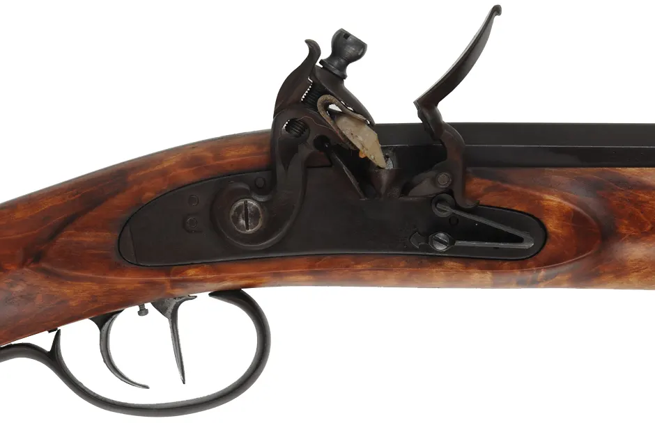 Hawken Fullstock Flint Rifle,
.54 caliber, 37" Colerain barrel,
L&R flintlock, maple, iron,
used, by Carl Walker