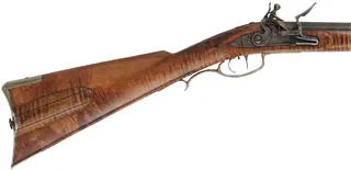 Lancaster County, Pennsylvania "Grand" Rifle,
.45 caliber, 42" swamped Colerain barrel,
flintlock, curly maple, engraved nickel sliver, 
used, by M. Avance & B. Horne