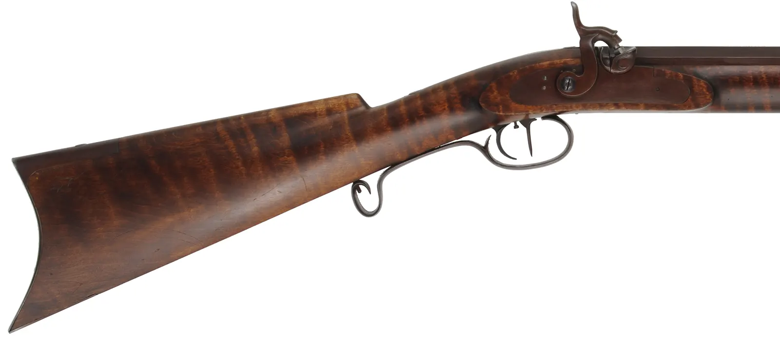Hawken Halfstock Rifle,
.54 caliber, 36" Green Mountain barrel,
L&R percussion, iron, maple,
used, by George Nelson