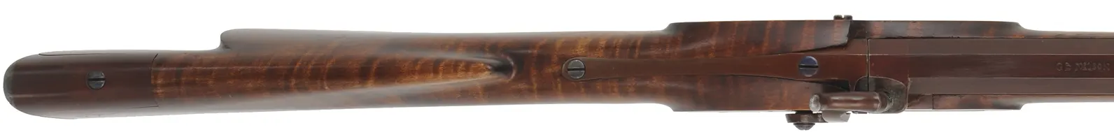 Hawken Halfstock Rifle,
.54 caliber, 36" Green Mountain barrel,
L&R percussion, iron, maple,
used, by George Nelson