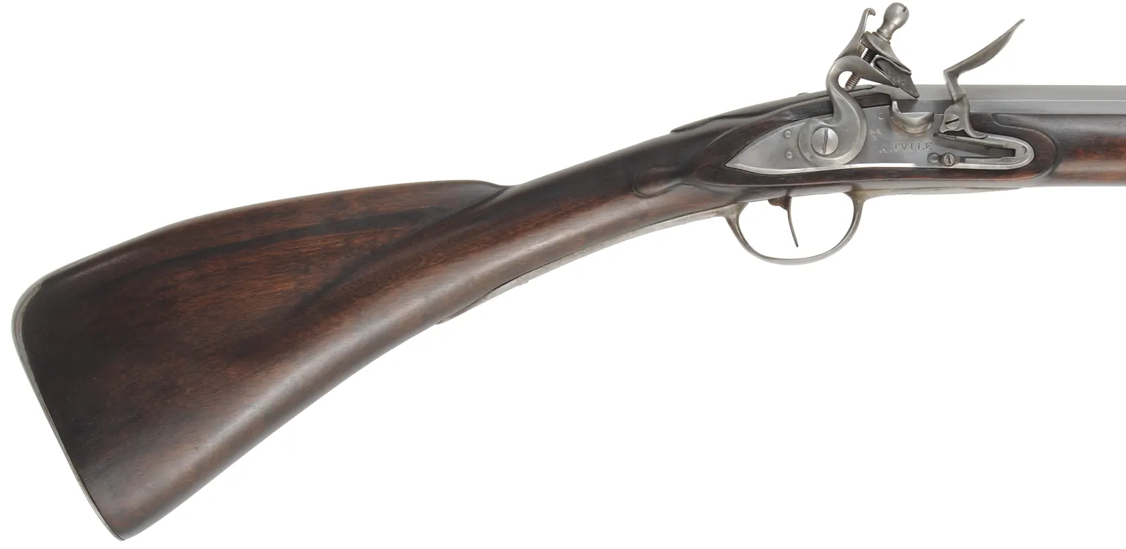 French Tulle fusil-de-chasse,
24 gauge, 44" octagon-to-round Colerain barrel,
R.E. Davis Tulle lock, walnut, iron, used