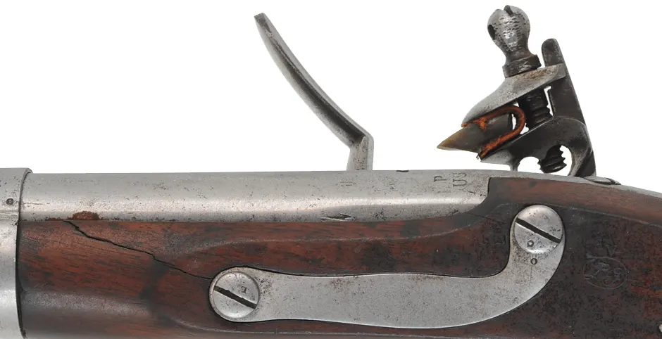 U. S. Model 1816 Pistol,
.54 caliber smoothbore, 9-1/16" barrel,
flintlock, walnut, iron,
antique, by Simeon North
